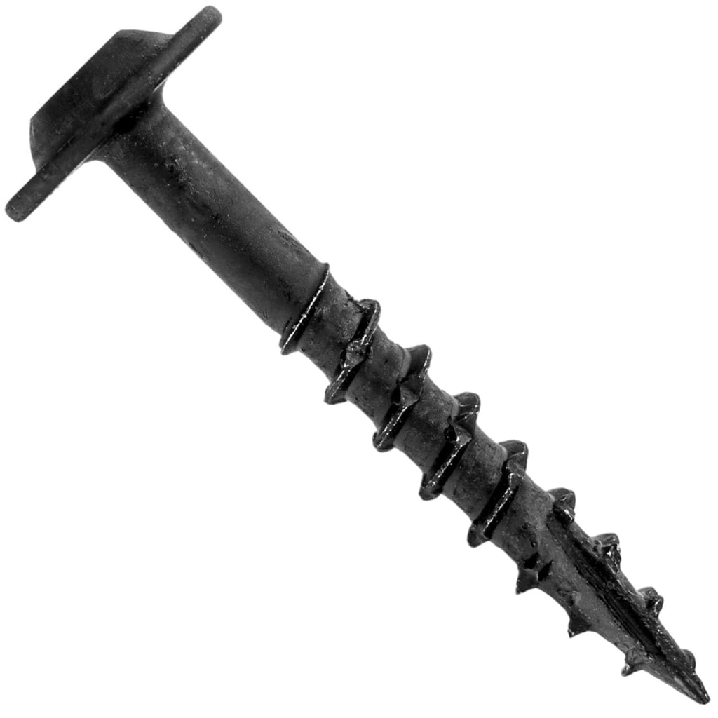 8 x 1-1/4' Black Round Truss Head Multipurpose Exterior Coated Modified Cabinet Wood Screw - 5 Pound Case - 8,325 Screws