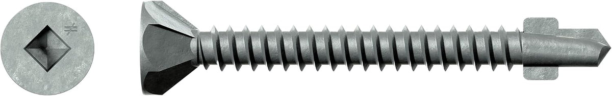 Simpson Strong-Tie CBSDQ158S Sheathing-to-CFS Screw (Collated) - #8 x 1-5/8 in., #2 Square Undersized Drive, Ribbed Flat Head, Quik Guard Coating (1500-Qty)