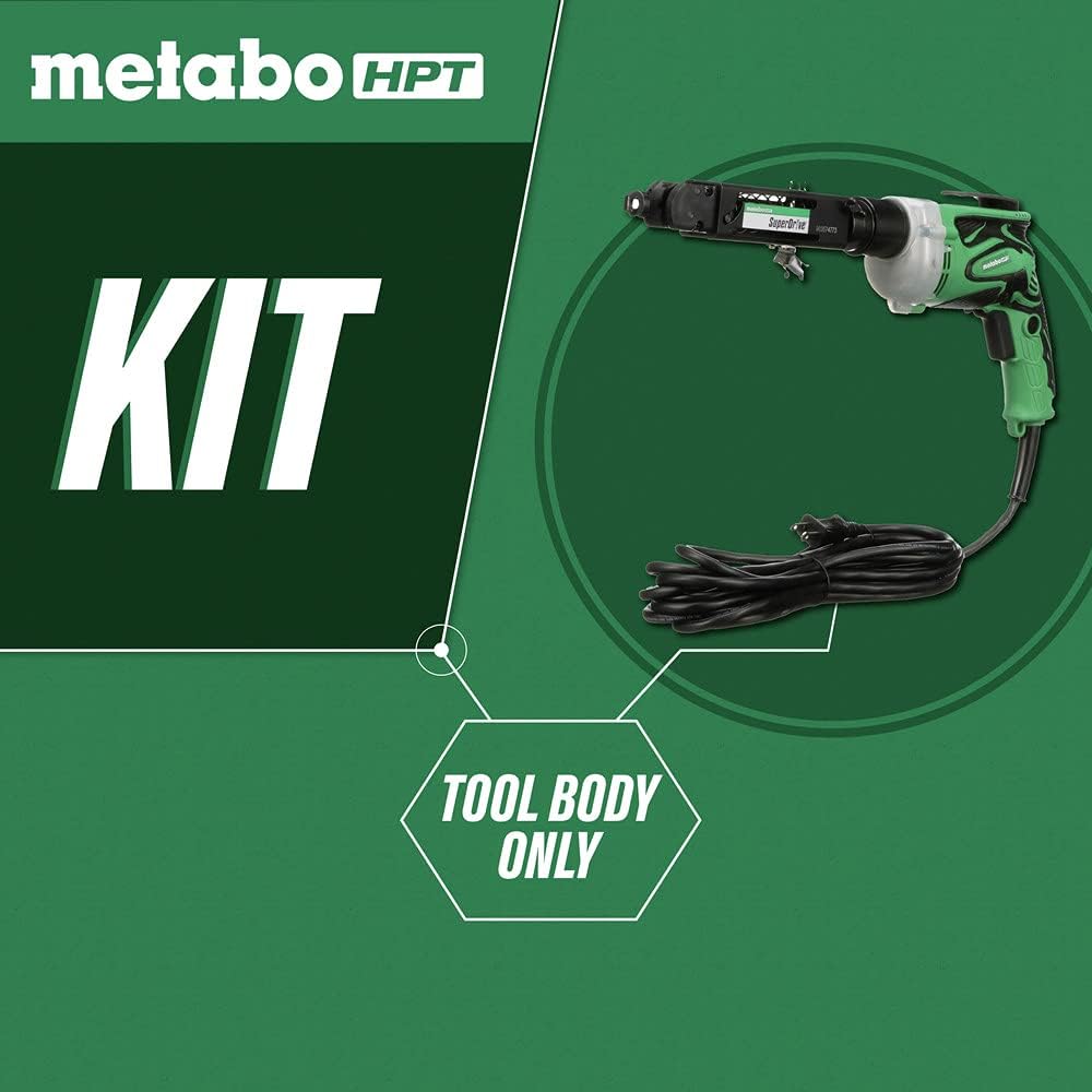Metabo HPT SuperDrive Collated Screwdriver | 24.6 Ft Power Cord | 6.6 Amp Motor | W6V4SD2