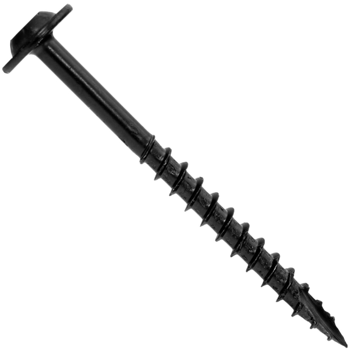 8 x 2 Black Round Truss Head Multipurpose Exterior Coated Modified Cabinet Wood Screw - 5 Pounds Case - 5625 Screws