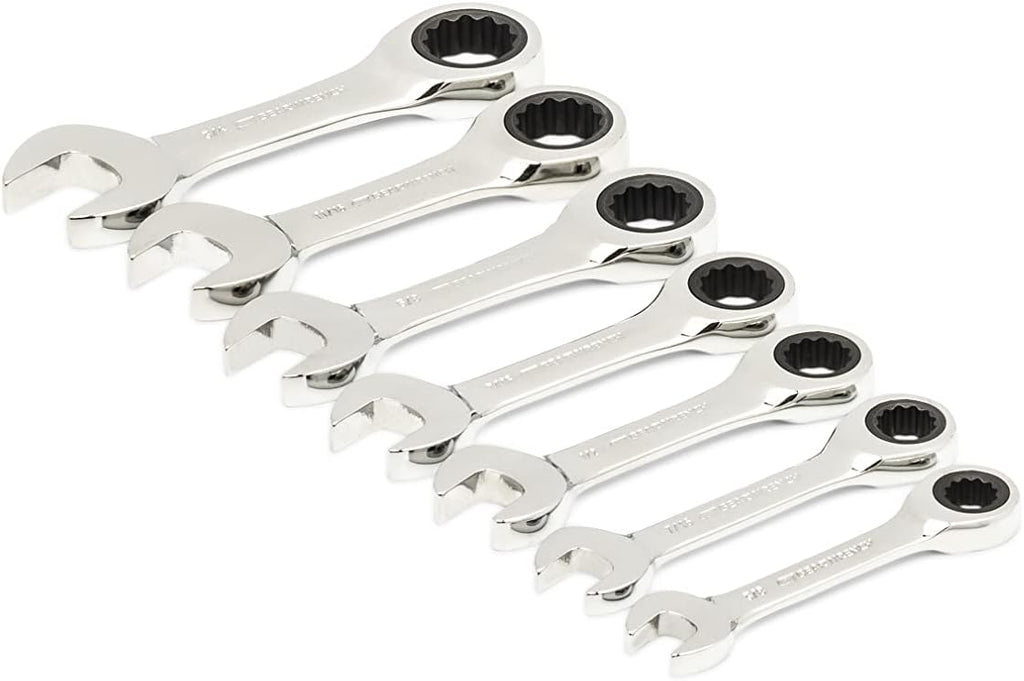 GEARWRENCH 21 Piece 72T SAE Standard & Stubby Ratcheting Wrench Set with EVA Foam Tray - 86526