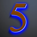 Backlit Illuminated LED House Numbers For Outside 20 Inch, Stainless Steel Illuminated LED Home Address Numbers, Large Modern Lighted Address Signs, Brown, Blue Light,5