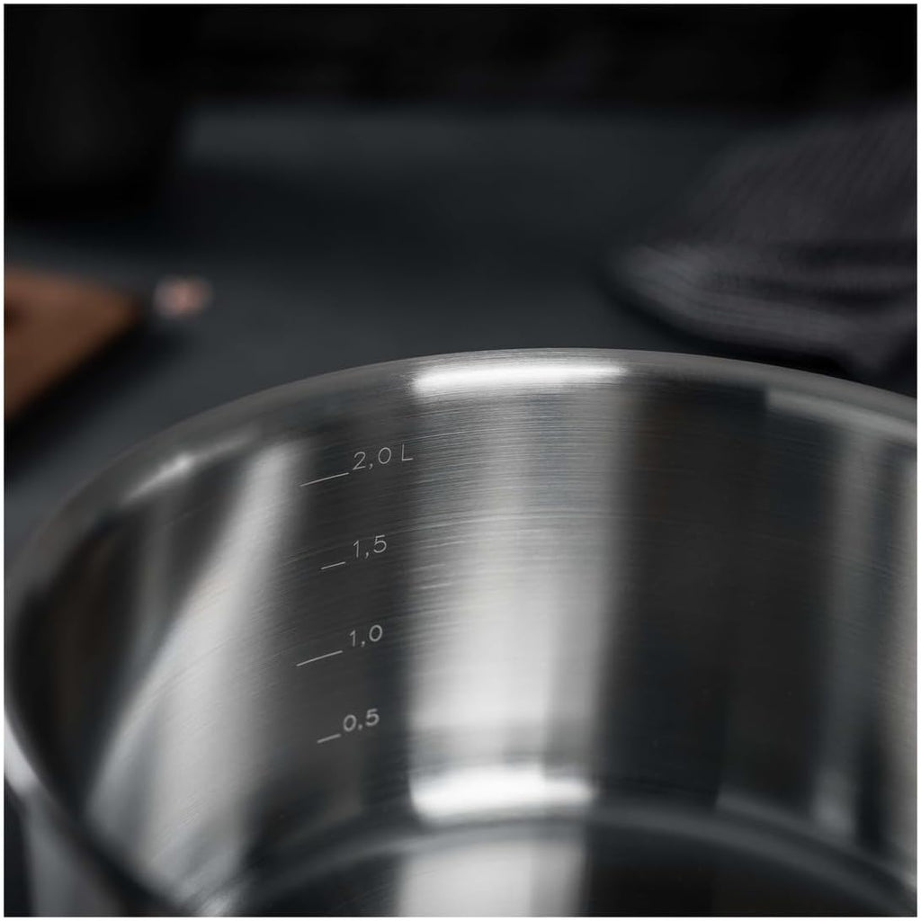 KUHN RIKON Culinary Fiveply Casserole Pot, 18cm/2.5L Oven Proof Cooking Pan with Stainless Steel Lid. Induction Casserole Dishes. Dishwasher Safe Cookware Guarantee