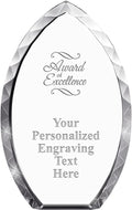 Crown Awards Custom Engraved Tear Drop Corporate Crystal Trophy Gift, 9' Tear Drop Personalized Award