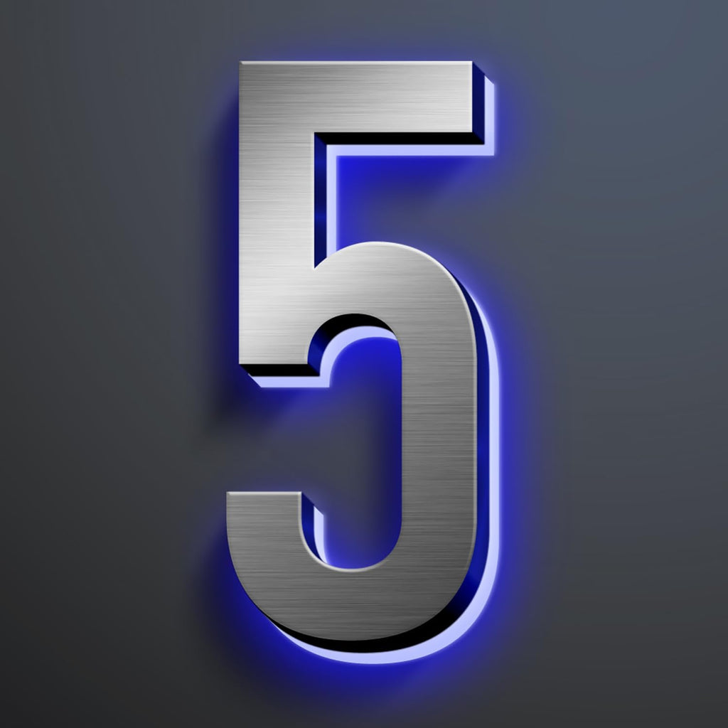 LED House Numbers, Modern Illuminated House Address Numbers For Outside, Lighted House Numbers Signs, Waterproof Backlit LED Address Numbers For House,18 Inch/450mm,5