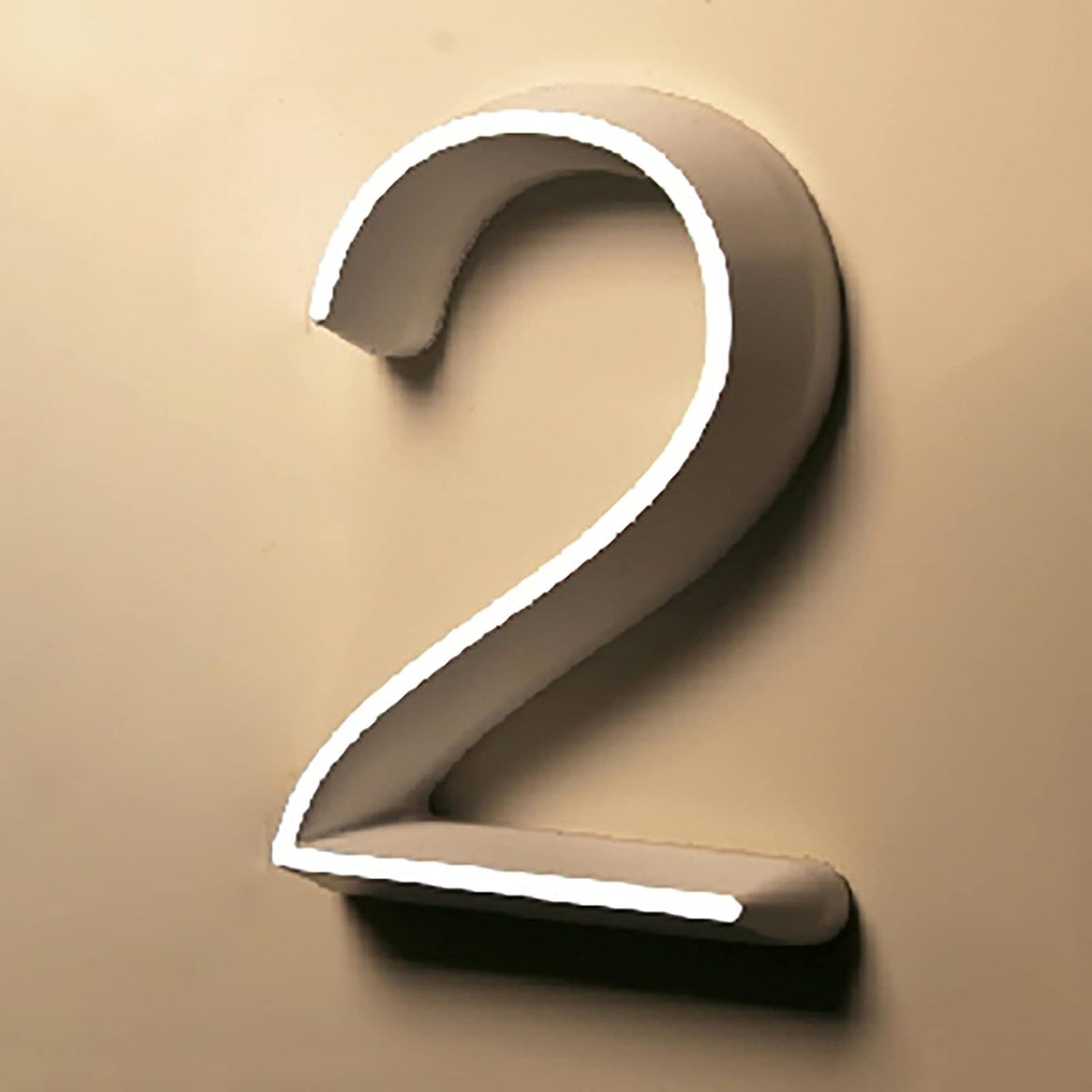 20' Modern Backlit Floating LED House Numbers For Outside, Stainless Steel Hand-Polished For House Address Signs, Lighted Up Address Numbers For House,Z