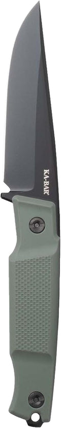 KA-BAR Apex Fixed Blade Knife 3.9' Clip Point D2 Black PVD Blade Glass Filled Nylon Handle Green