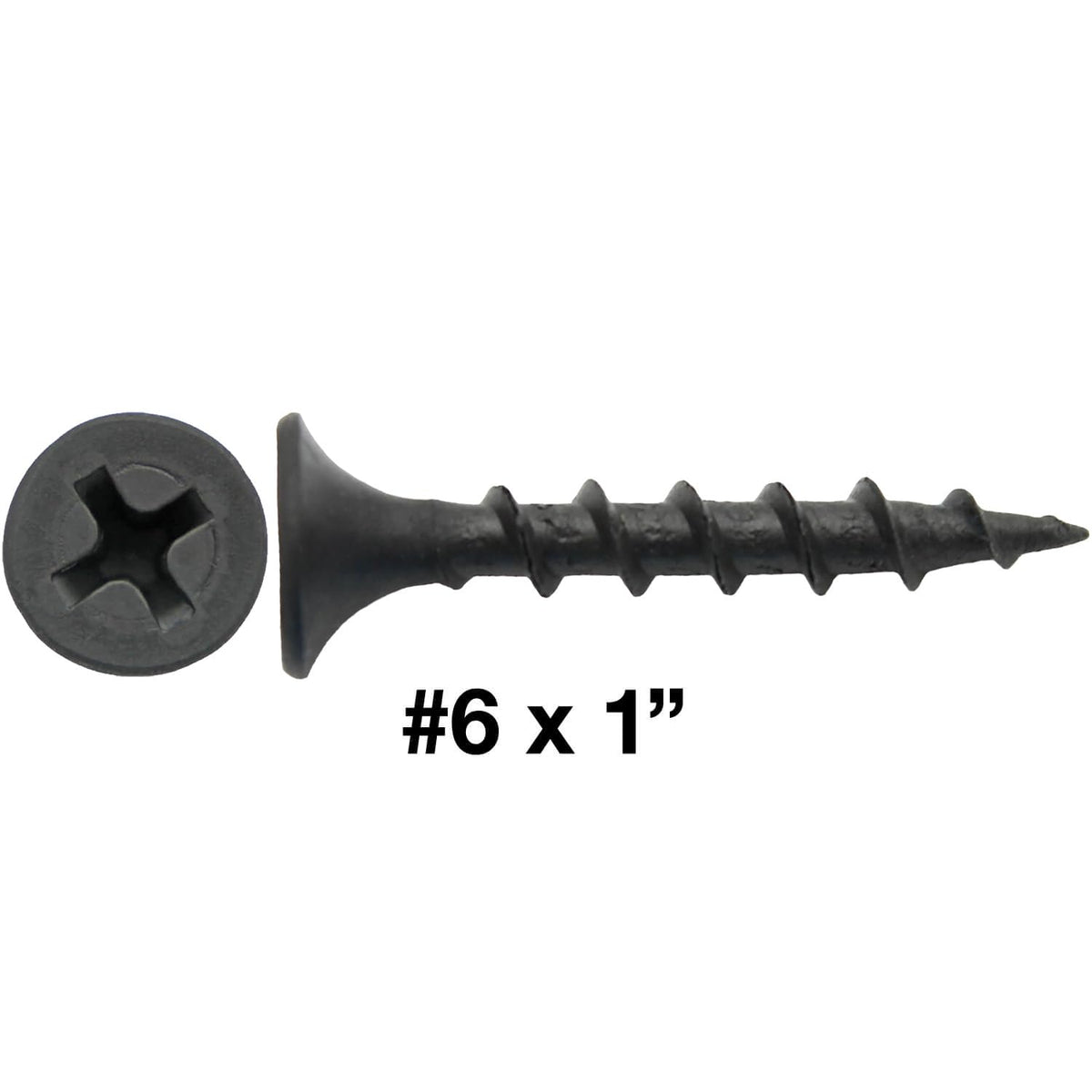 #6 x 1 COARSE Thread Gray Phosphate Drywall Screws, Drywall, Gypsum Board, Sheet Rock, Plasterboard Screws. CASE Qty 42 Boxes - 10,164 Screws