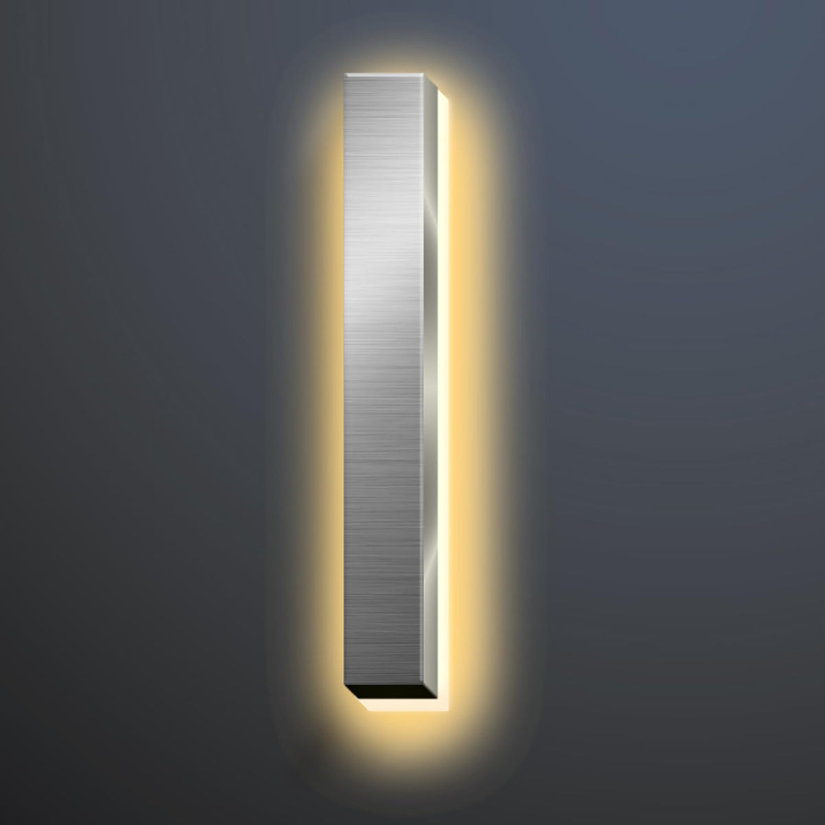 Backlit Illuminated LED House Numbers For Outside 16 Inch, Lighted Address Signs For House, Large Modern Illuminated Address Number, Brushed Silver, Warm White Light,I