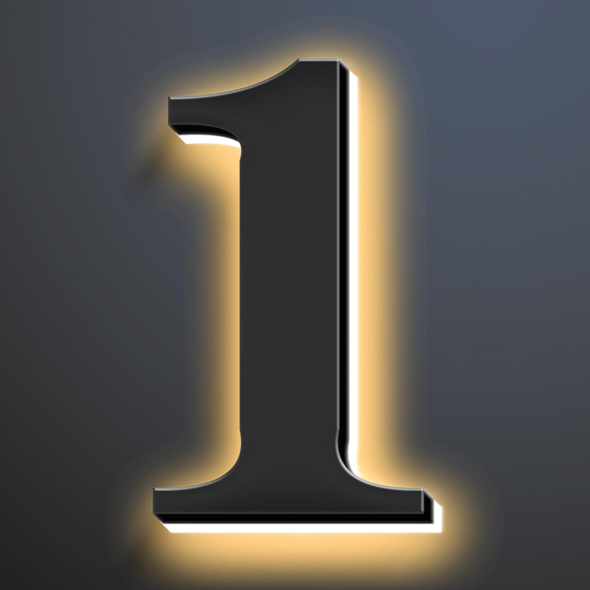 Backlit Illuminated LED Home Address Numbers 18 Inch, Modern Lighted Up Address Signs Make A Statement, Large Stainlesss Steels House Numbers With LED Lights,1