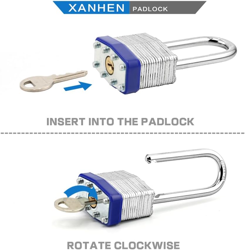 Laminated Steel Padlocks, Keyed Alike - 60 Pack, 1-9/16' Shackle, Brass Cylinder, Metallic, For Hasp Latch, Sheds, Fences, Storage Locker, School, Gym