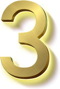 Backlit Illuminated LED House Numbers, Brushed Gold Lighted Address Signs, Modern Weatherproof House Number For Outdoor, Illuminated Address Numbers For Outside