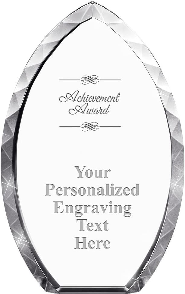 Crown Awards Custom Engraved Tear Drop Corporate Crystal Trophy Gift, 9' Tear Drop Personalized Award