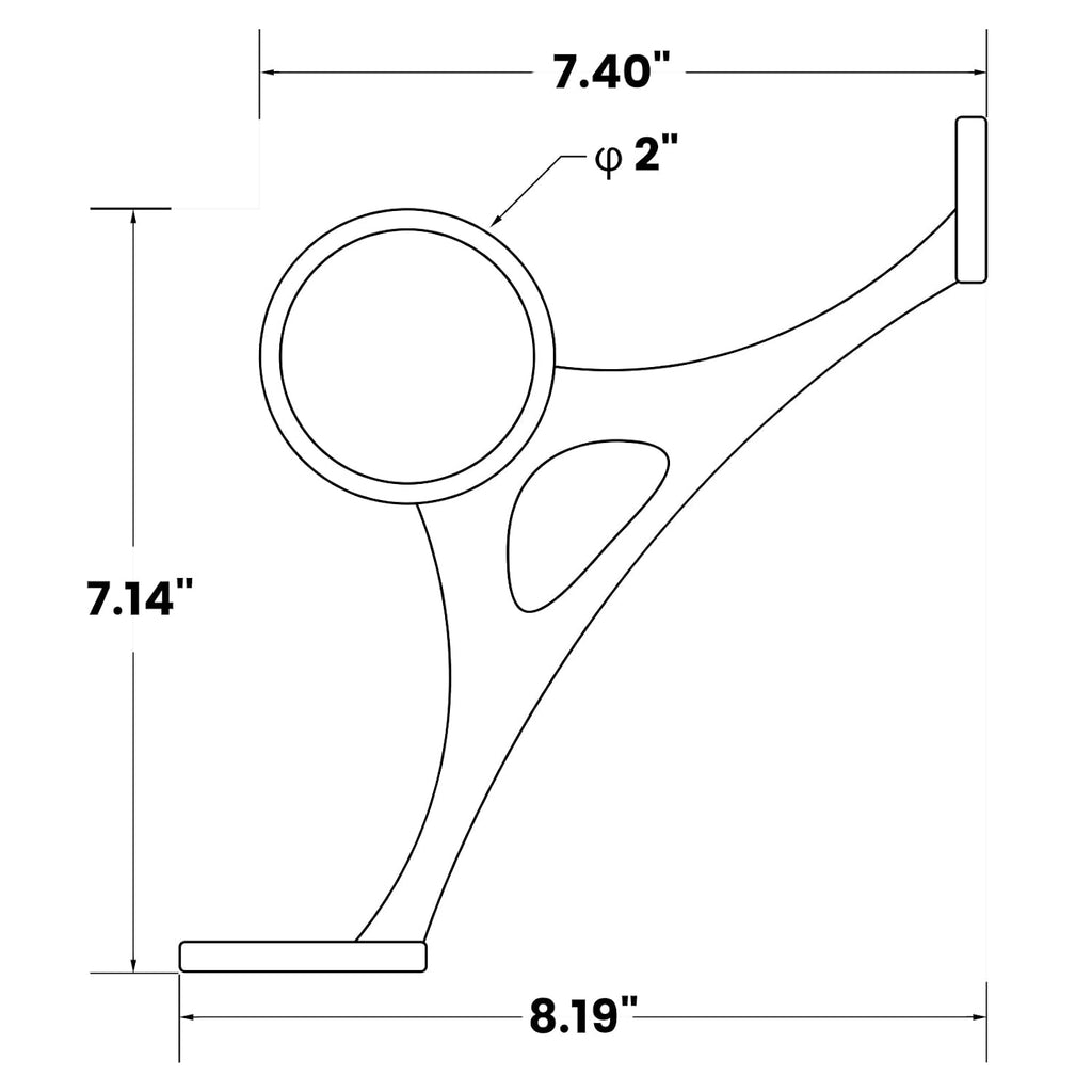 Muzata 6ft Bar Foot Rail Kit Undercounter Mount Hardware and Tubing Complete Kit 2'' OD Stainless Steel Brushed Finish, for Indoor and Outdoor HF20 SL4