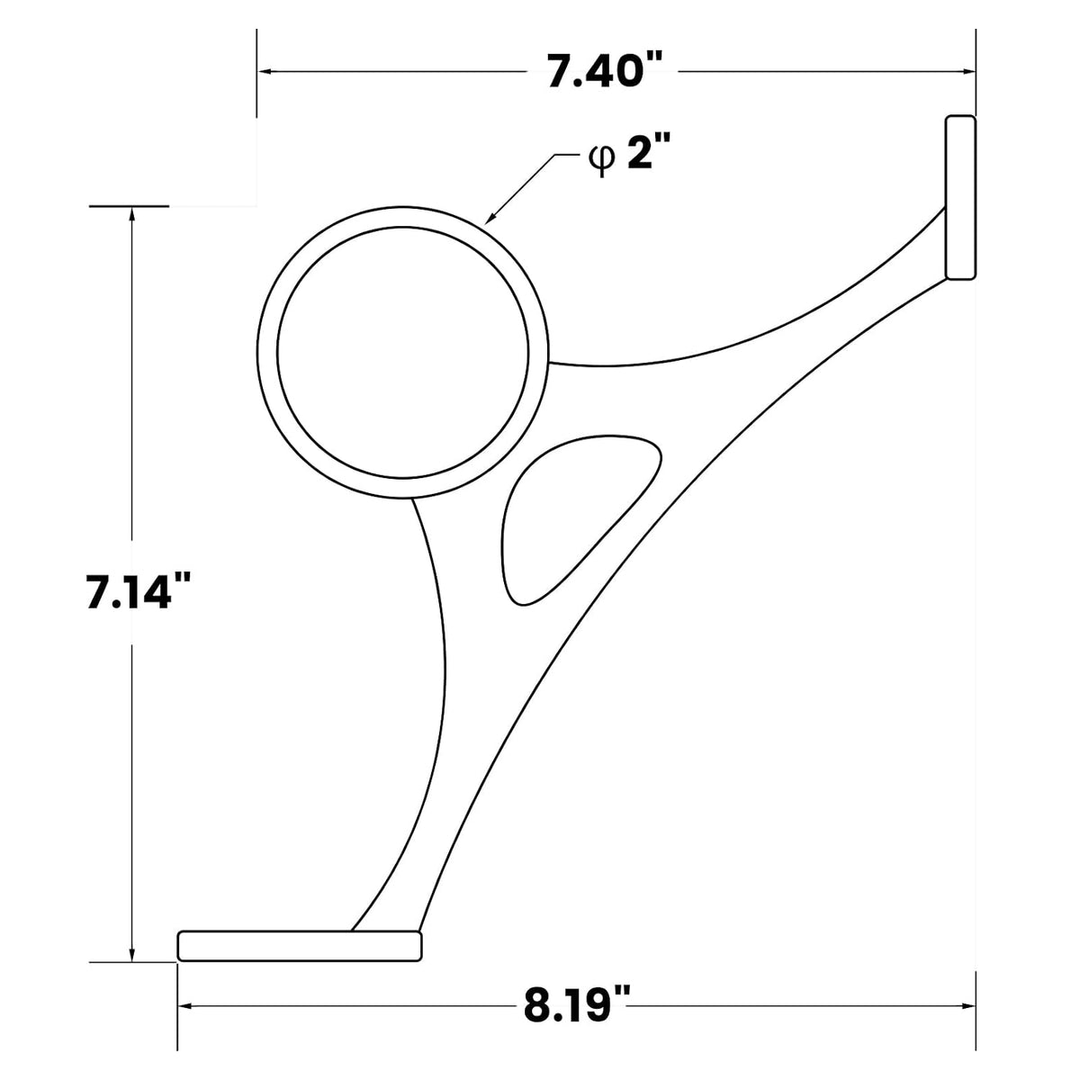 Muzata 6ft Bar Foot Rail Kit Undercounter Mount Hardware and Tubing Complete Kit 2'' OD Stainless Steel Brushed Finish, for Indoor and Outdoor HF20 SL4