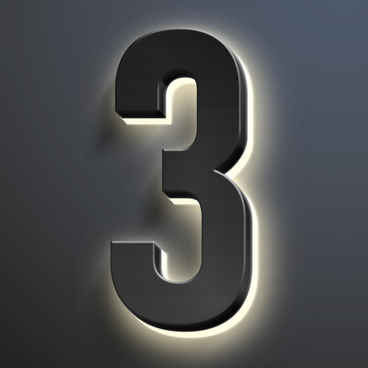 Illuminated House Address Numbers Signs, Stainless Steel,Up-Scale Modern Look, Backlit LED Illuminated Home Address Number, Lighted House Numbers For Outside,20 Inch/500mm,3