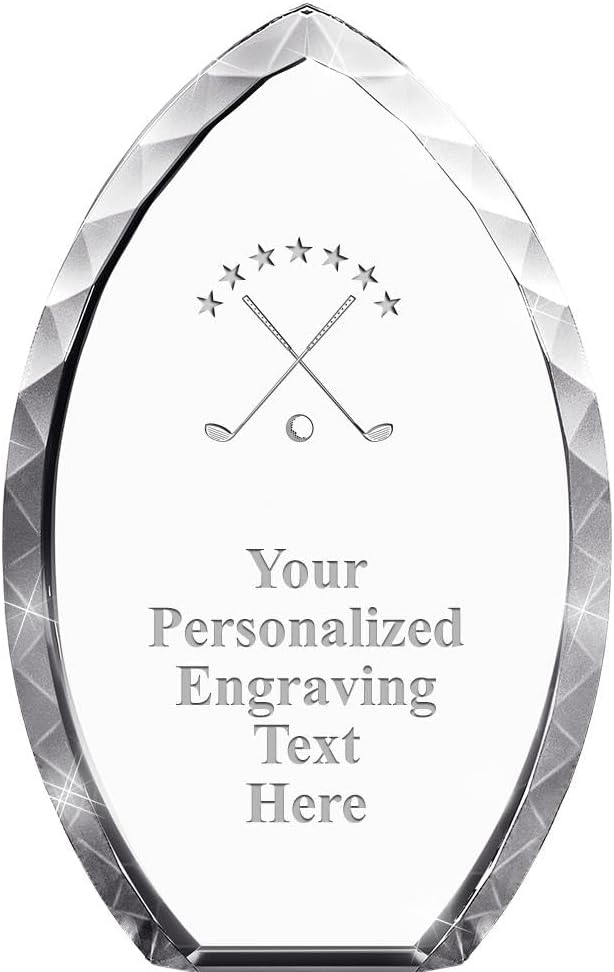 Crown Awards Custom Engraved Tear Drop Corporate Crystal Trophy Gift, 9' Tear Drop Personalized Award