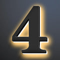 Backlit Illuminated LED Home Address Numbers 18 Inch, Modern Lighted Up Address Signs Make A Statement, Large Stainlesss Steels House Numbers With LED Lights,4