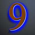 Large Backlit LED House Numbers 16 Inch, Stainless Steel Hand-Polished For Lighted House Address Signs, Modern Illuminated LED Home Address Numbers, Brown, Blue Light,9