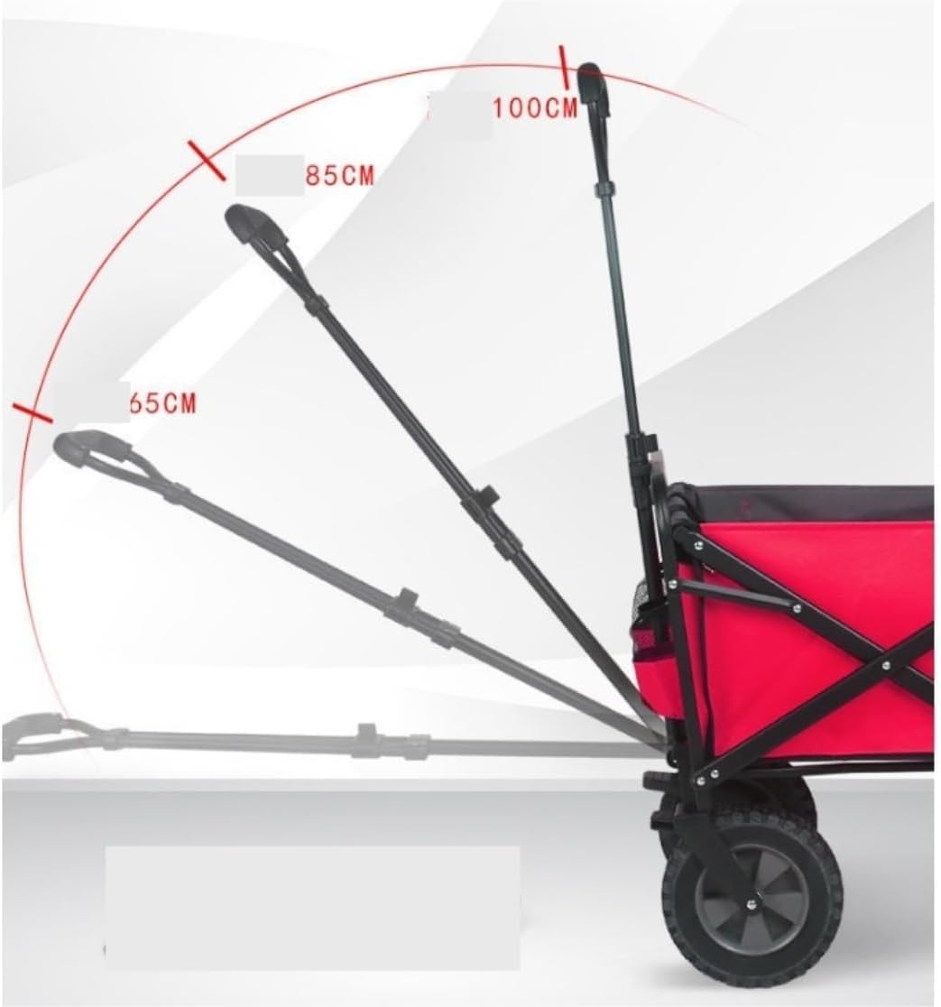 Utility Garden Cart Folding Utility Wagon Cart Collapsible Outdoor Wagon with Wheel Adjustable Handle for Camping Grocery Sports Shopping Camping Wagon (Color : B)