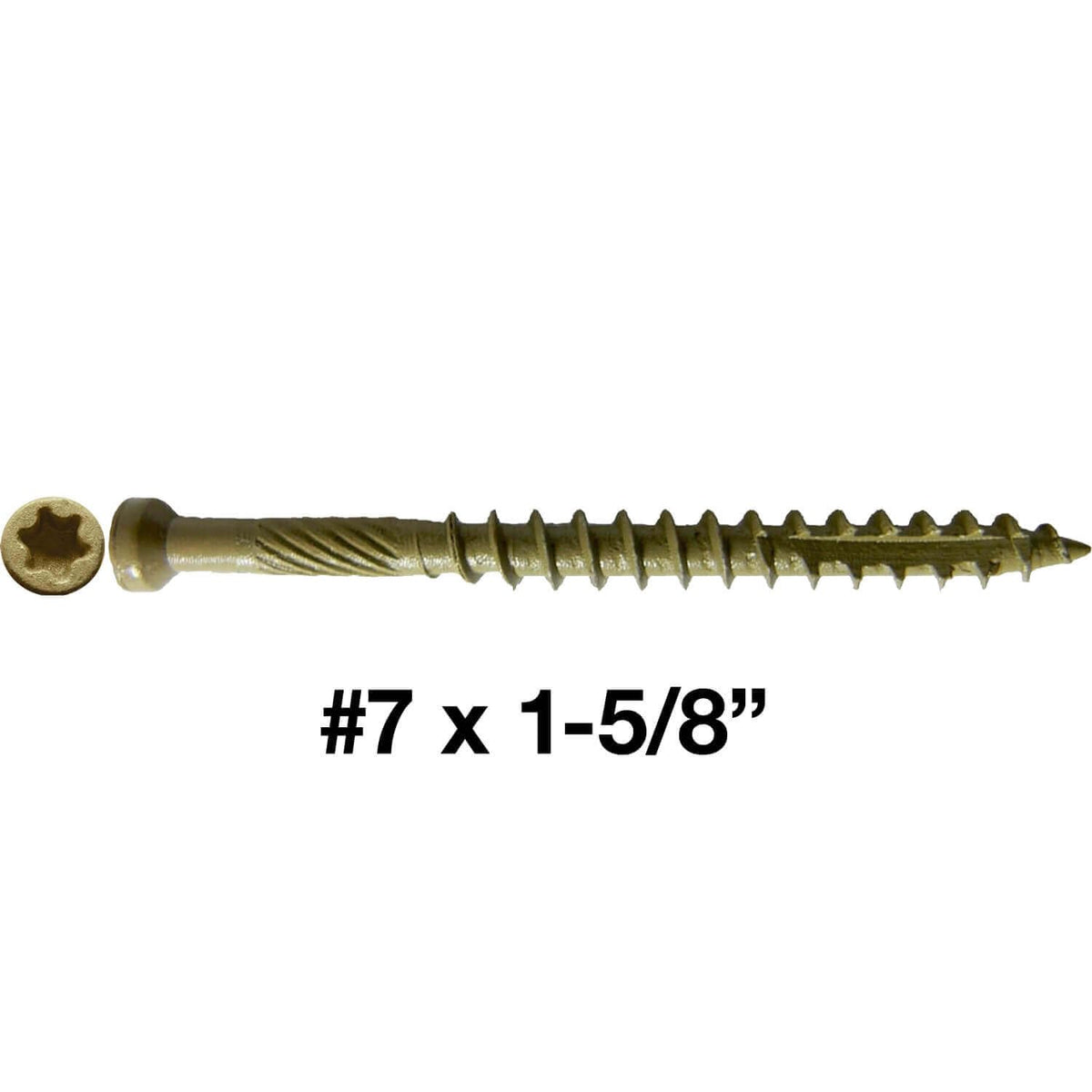 #7 x 1-5/8' Bronze Coated Tiny Finish Head Multipurpose Wood Screw - Torx/Star - ACQ Compatible 5 Pound CASE 1,0575 Screws