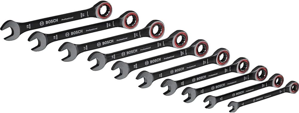Bosch Professional Spanner Set 10-Piece (8/10/12/13/14/15/16/17/18/19 mm, in Bag)