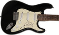 GARY CLARK JR SIGNED AUTOGRAPH FULL SIZE BLACK FENDER STRATOCASTER ELECTRIC GUITAR C W/ JAMES SPENCE JSA AUTHENTICATION - WORRY NO MORE, 110, BLAK AND BLU, THE STORY OF SONNY BOY SLIM, THIS LAND, VERY RARE