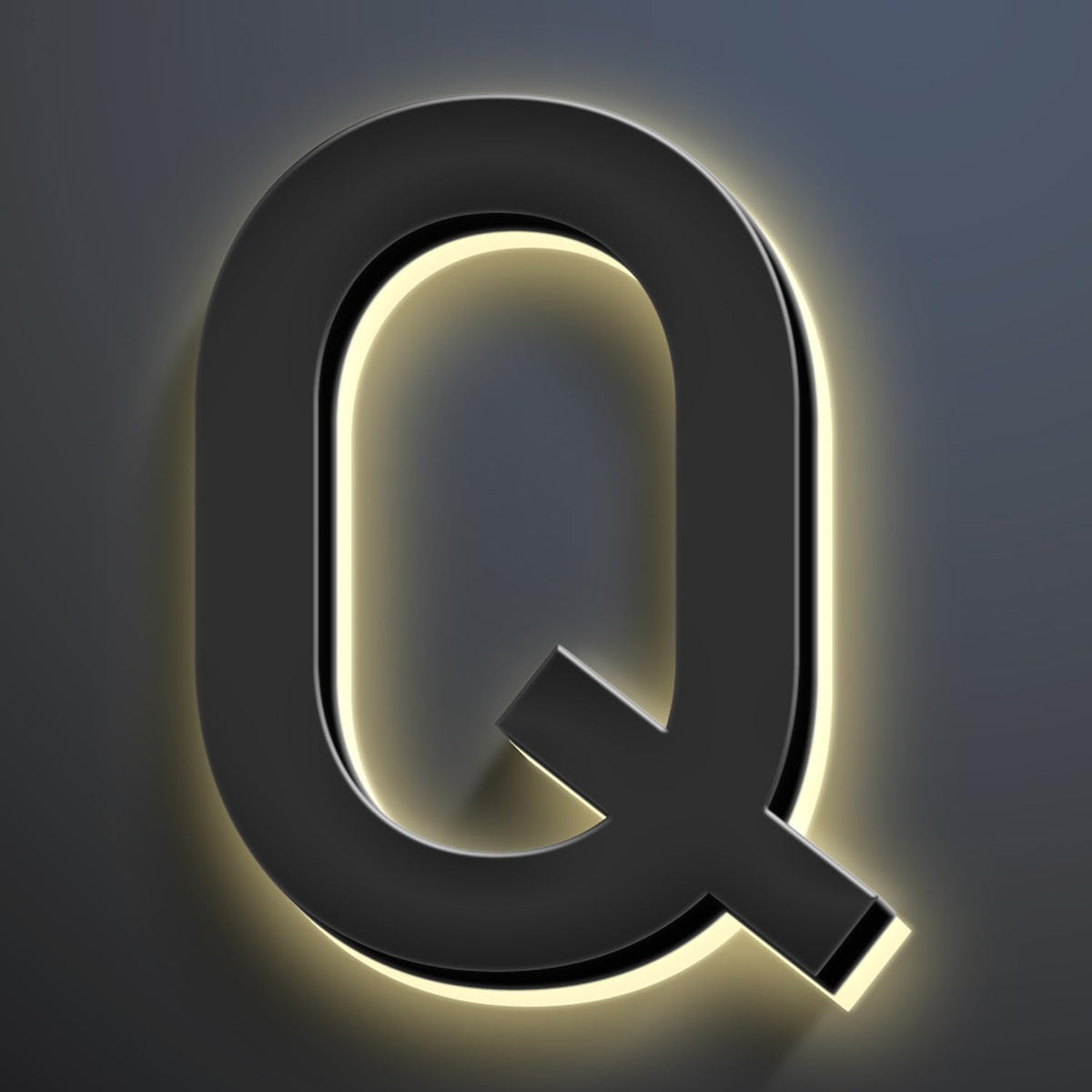 18 Inch Backlit LED Illuminated Home Address Numbers Modern Lighted Up House Numbers Stainless Steel Hand-Polished Waterproof For House Address Signs,Q