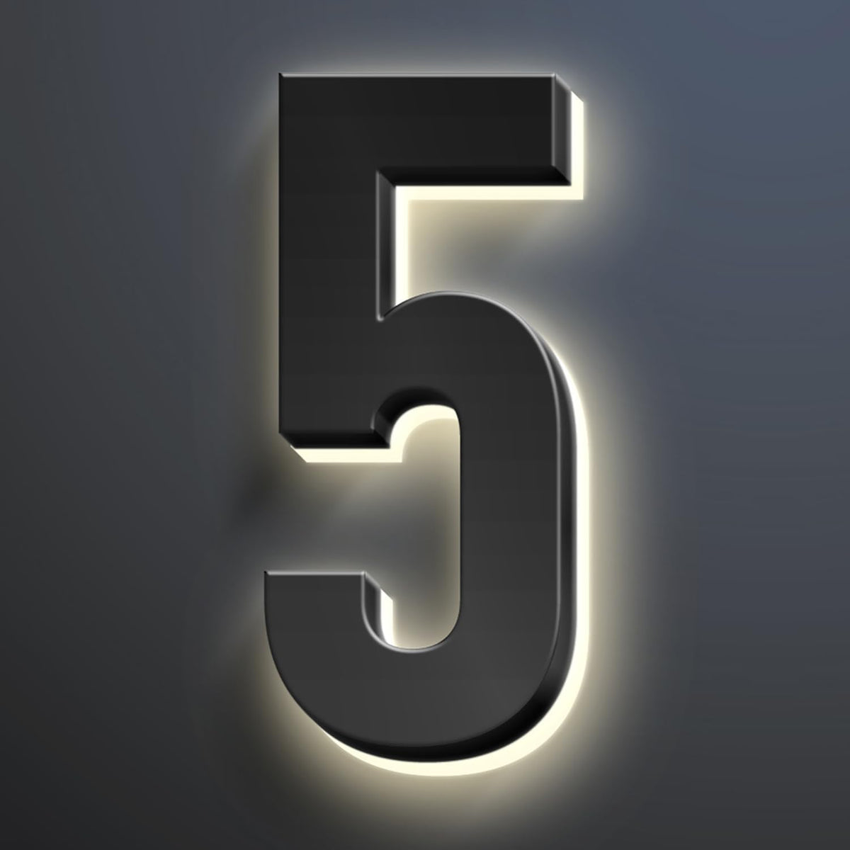 Illuminated House Address Numbers Signs, Stainless Steel,Up-Scale Modern Look, Backlit LED Illuminated Home Address Number, Lighted House Numbers For Outside,20 Inch/500mm,5