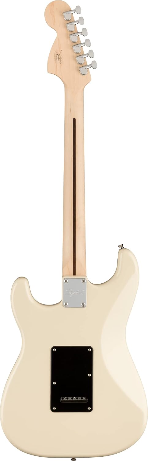 Fender Squier Affinity Stratocaster HSS Limited Edition - Olympic White Bundle with Gig Bag, Tuner, Strap, Picks, and Austin Bazaar Instructional DVD
