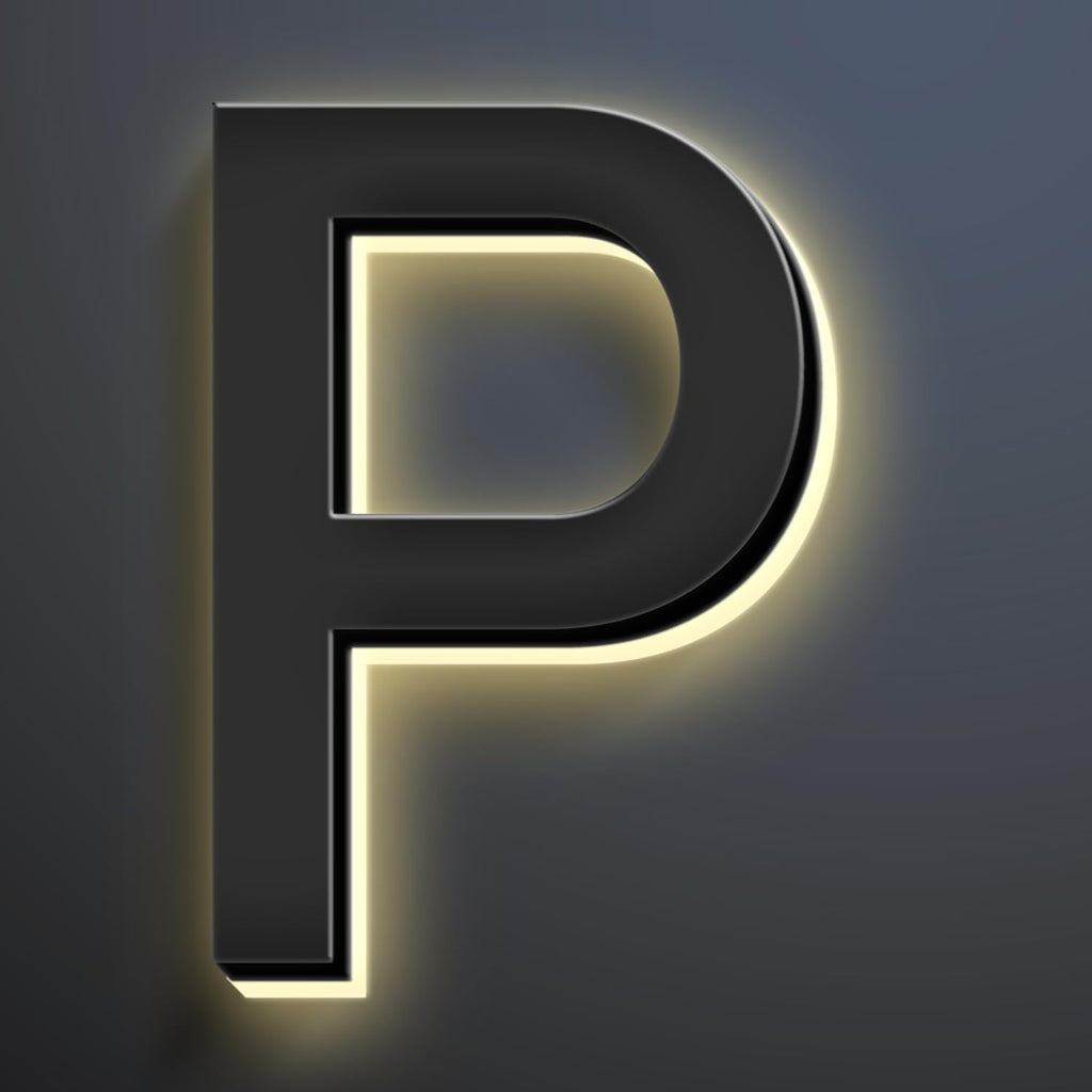 18 Inch Backlit LED Illuminated Home Address Numbers Modern Lighted Up House Numbers Stainless Steel Hand-Polished Waterproof For House Address Signs,P
