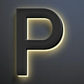 18 Inch Backlit LED Illuminated Home Address Numbers Modern Lighted Up House Numbers Stainless Steel Hand-Polished Waterproof For House Address Signs,P