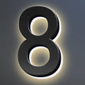 Backlit Illuminated LED House Numbers, Matte Black, Address Signs Lighted Plaque, Outdoor/Indoor, Modern, Weatherproof And Corrosion Resistant, Day & Night,18 Inch/45cm,4