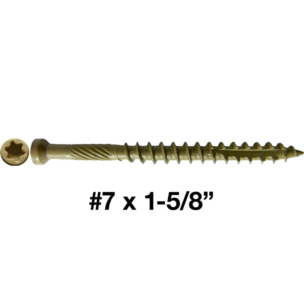 #7 x 1-5/8' Bronze Coated Tiny Finish Head Multipurpose Wood Screw - Torx/Star - ACQ Compatible CASE Qty 42 Boxes - 9,870 Screws
