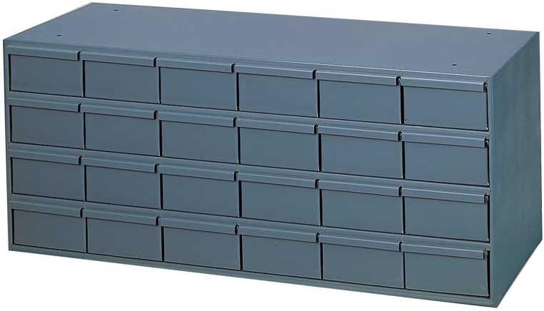 Durham 007-95 Gray Cold Rolled Steel Storage Cabinet, 33-3/4' Width x 14-3/8' Height x 11-5/8' Depth, 24 Drawer