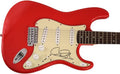 GARY CLARK JR SIGNED AUTOGRAPH FULL SIZE RACE CAR RED FENDER STRATOCASTER ELECTRIC GUITAR W/ JAMES SPENCE JSA AUTHENTICATION - WORRY NO MORE, 110, BLAK AND BLU, THE STORY OF SONNY BOY SLIM, THIS LAND, VERY RARE