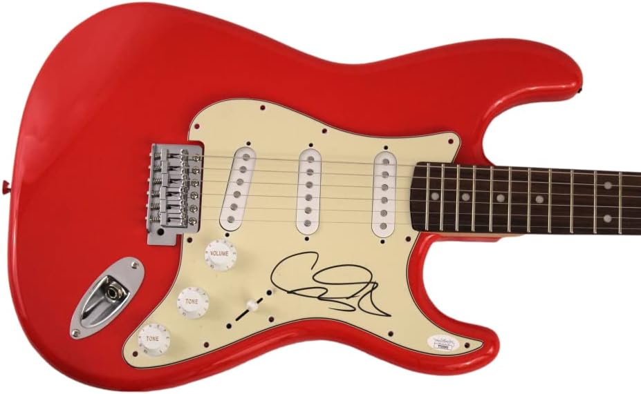 GARY CLARK JR SIGNED AUTOGRAPH FULL SIZE RACE CAR RED FENDER STRATOCASTER ELECTRIC GUITAR W/ JAMES SPENCE JSA AUTHENTICATION - WORRY NO MORE, 110, BLAK AND BLU, THE STORY OF SONNY BOY SLIM, THIS LAND, VERY RARE