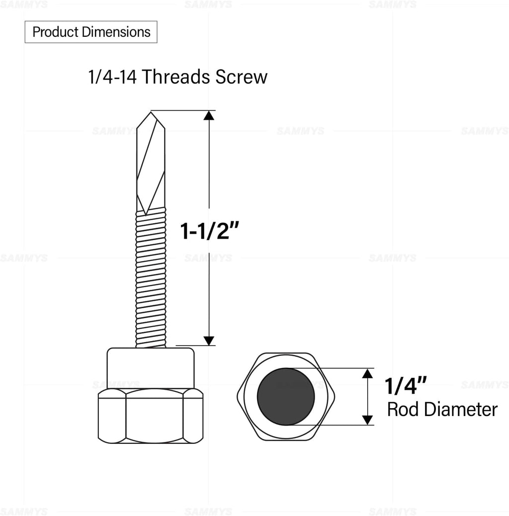 Everflow Sammys 8026957-75 DST 150 1/4 Inch Screw Vertical Threaded Rod Anchor Designed for Steel Structure, Steel with Electro-Zinc Finish,1/4-14 x 1-1/2 Inch Screw Length (pack of 75)