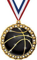 Crown Awards Basketball Shadow Medal Award, 2.5' Galaxy Star Gold Trophy Medal Prime