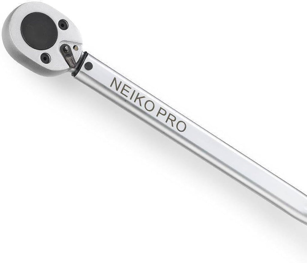 Neiko PRO 03711B 3/4' Torque Wrench, 3/4' Drive SAE, 50-300 Ft-Lb, 34' Length, Adjustable Click Torque Wrench, Chrome Vanadium Cr-V Steel