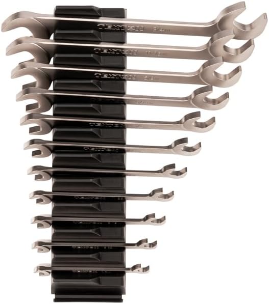 TEKTON Angle Head Open End Wrench Set with Modular Wrench Organizer, 11-Piece (1/4-3/4 in.) | WAE91501 | Made in USA