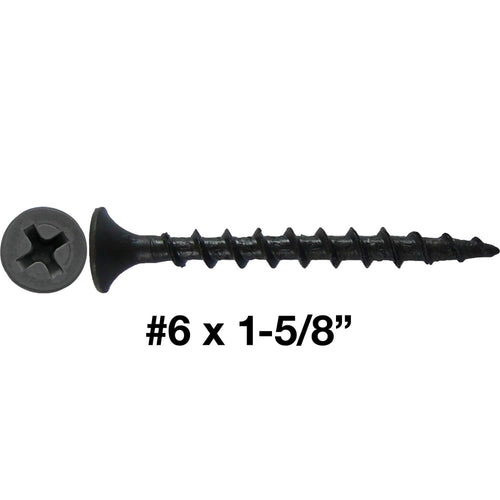#6 x 1-5/8' COARSE Thread Gray Phosphate Drywall Screws, Drywall, Gypsum Board, Sheet Rock, Plasterboard Screws. CASE Qty 42 Boxes - 7,434 Screws