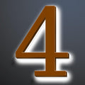 Illuminated Address Sign 16 Inch, Backlit LED Illuminated House Number For Outside, Stainless Steel Lighted Address Numbers, Modern, Trendy Signs, Brown, White Light,4