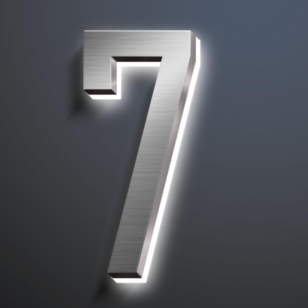 Backlit Illuminated LED Address Numbers, House Number Signs Lighted Plaque, Stainless Steel Lighted House Number For Outdoor.,18,7