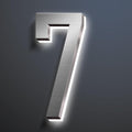 Backlit Illuminated LED Address Numbers, House Number Signs Lighted Plaque, Stainless Steel Lighted House Number For Outdoor.,20,7