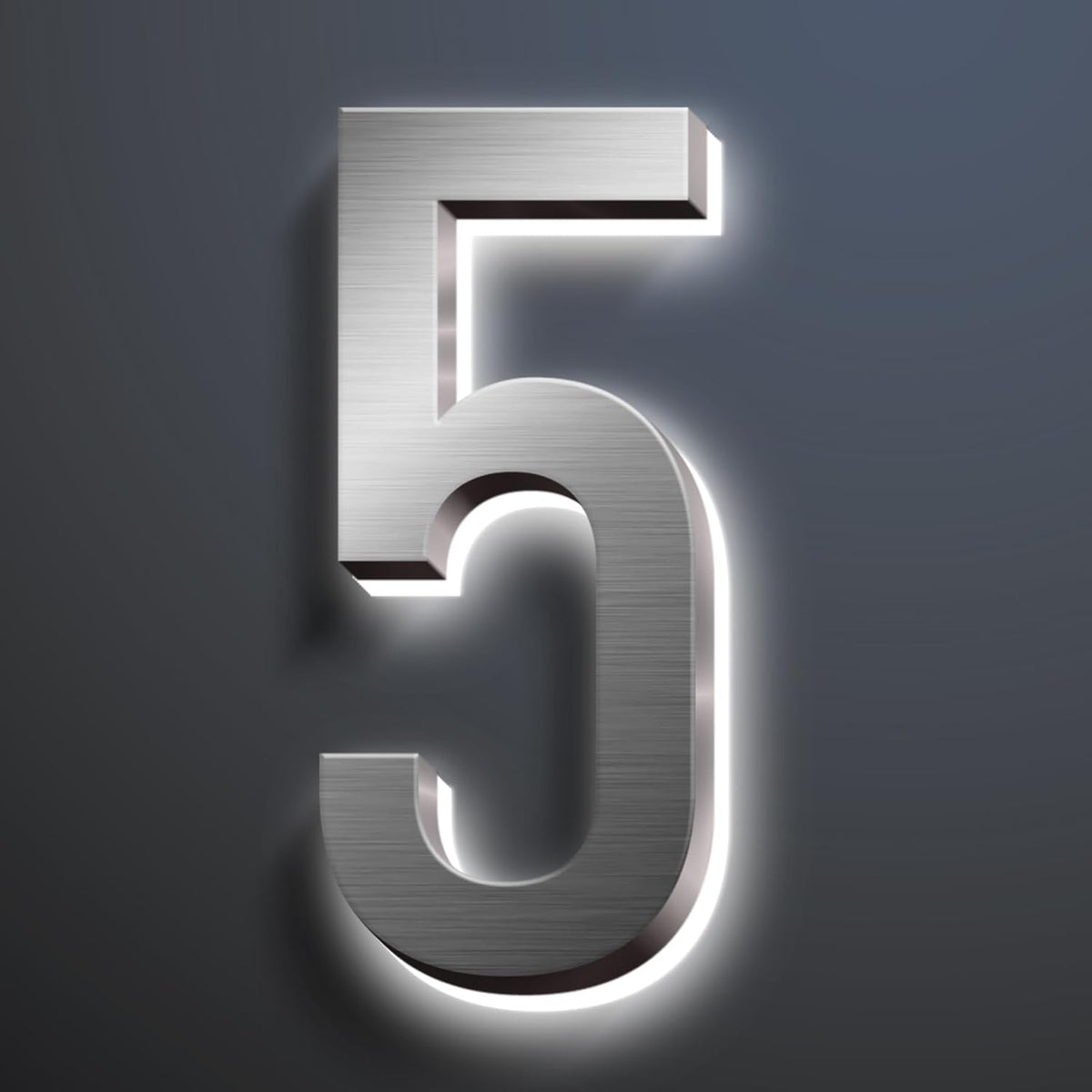 Backlit Illuminated LED Address Numbers, House Number Signs Lighted Plaque, Stainless Steel Lighted House Number For Outdoor.,20,5