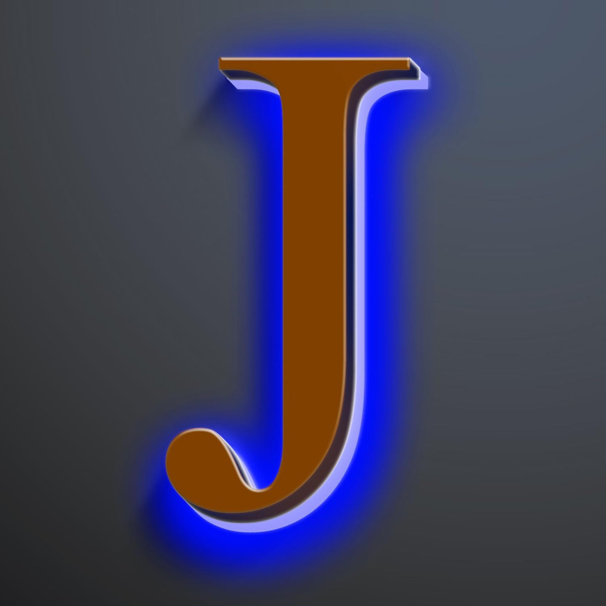 Backlit LED Illuminated House Numbers 18 Inch, Stainless Steel Hand-Polished For House Address Signs, Large Metal Modern Lighted Home Address Numbers, Brown, Blue Light,J