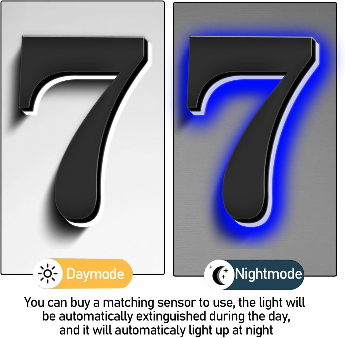 Illuminated House Numbers Increase Safety And Style 18 Inch, Backlit LED Address Number For Enhanced Visibility, Lighted Up Address Number, Modern Metal Signs,P