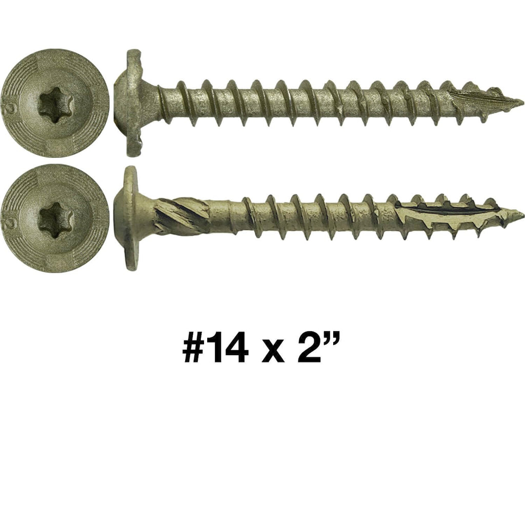 Jake Sales #14 x 6 Construction Lag Screw - Torx/Star Drive Heavy Duty Structural Lag Screw - Exterior Coated - ACQ Compatible - Modified Truss Washer Head. (10 x 100 Count CASE -1,000 Screws)