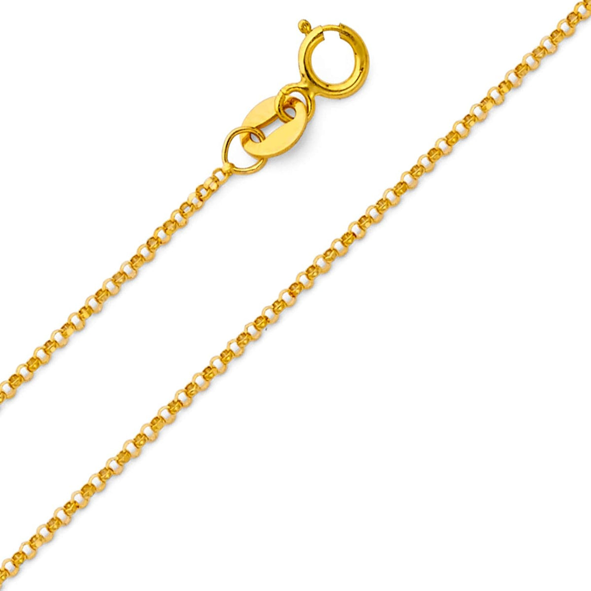 TGDJ 14k Yellow Gold Religious Saint Joseph Medal Pendant with 1.2mm Cable Chain Necklace